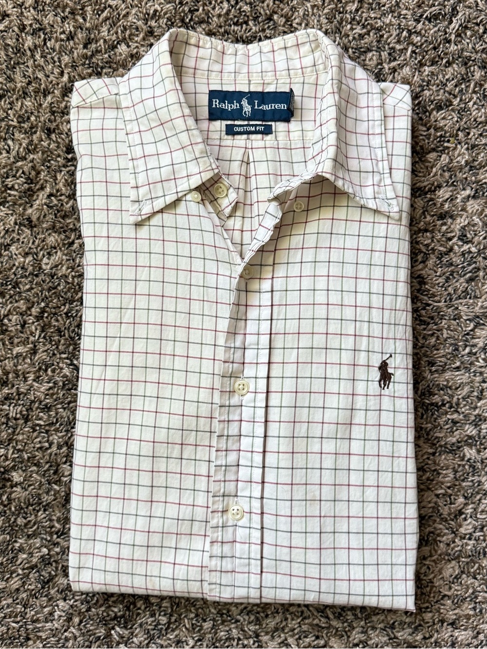 Polo Ralph Lauren White Multicolor Dress Shirt Size Medium